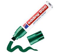 edding 800 marcador permanente - vert - 1 rotulador - punta biselada 4-12 mm - para marcas llamativas - resistente al agua, secado rápido, indeleble - para cartón, plástico, madera, metal, vidrio