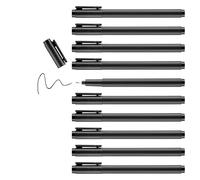 edding 8011 marcador para sala limpia - negro - 10 rotuladores - punta fina y redonda de 0,6 mm - para escribir en papel de sala limpia, láminas, papel laminado - producto de bajo polvo sin etiqueta