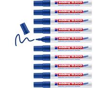 edding 8300 marcador permanente industrial - azul - x10 - punta redonda de 1,5-3 mm - para marcar de manera permanente superficies ligeramente aceitosas y con polvo