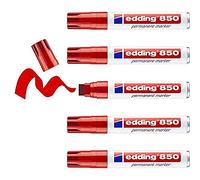 edding Rotulador marcador permanente 850 – rojo – punta biselada 5-15 mm – recargable