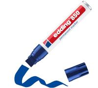 edding 850 marcador permanente - azul - 1 rotulador - punta biselada 5-15 mm - para marcas llamativas - resistente al agua, secado rápido, indeleble - para cartón, plástico, madera, metal, vidrio