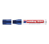 edding 850 marcador permanente - azul - 1 rotulador - punta biselada 5-15 mm - para marcas llamativas - resistente al agua, secado rápido, indeleble - para cartón, plástico, madera, metal, vidrio