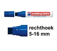 edding 850 marcador permanente - azul - 1 rotulador - punta biselada 5-15 mm - para marcas llamativas - resistente al agua, secado rápido, indeleble - para cartón, plástico, madera, metal, vidrio