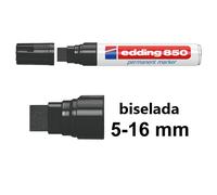 edding 850 marcador permanente - negro - 1 rotulador - punta biselada 5-15 mm - para marcas llamativas - resistente al agua, secado rápido, indeleble - para cartón, plástico, madera, metal, vidrio