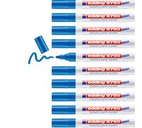 edding 8750 Industry Paint Marcador, Azul, 10 Bolígrafos, Punta Redonda 2-4 mm, Marcador de Pintura para Escribir Sobre Superficies Polvorientas y Ligeramente Aceitosas, Neumáticos, Metal, Vidrio