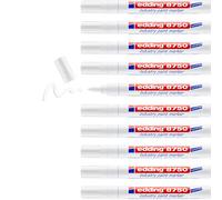 edding 8750 marcador de tinta opaca industrial - blanco -10 bolígrafos- punta redonda 2-4mm - rotulador superficies polvorientas, grasientas, neumáticos, metal, vidrio madera - permanente impermeable