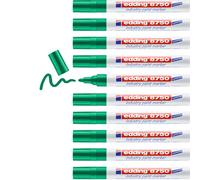 edding 8750 marcador de tinta opaca industrial - verde -10 bolígrafos- punta redonda 2-4mm - rotulador superficies polvorientas, grasientas, neumáticos, metal, vidrio, madera - permanente impermeable