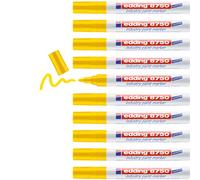 edding 8750 marcador de tinta opaca industrial - amarillo -10 bolígrafos- punta redonda 2-4mm - rotulador superficies polvorientas, grasientas, neumáticos metal vidrio madera - permanente impermeable