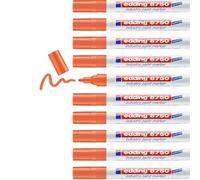 edding 8750 marcador de tinta opaca industrial - naranja -10 bolígrafos- punta redonda 2-4mm - rotulador superficies polvorientas, grasientas, neumáticos, metal vidrio madera - permanente impermeable