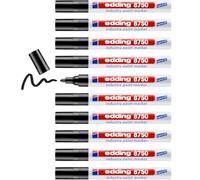 edding 8750 marcador de tinta opaca industrial - negro -10 bolígrafos- punta redonda 2-4mm - rotulador superficies polvorientas, grasientas, neumáticos, metal, vidrio, madera - permanente impermeable