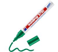 edding 8750 marcador de tinta opaca industrial - verde - 1 rotulador - punta redonda 2-4mm - rotulador superficies polvorientas, grasientas, neumáticos, metal, vidrio, madera - permanente, impermeable
