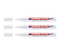 edding 8750 1 marcador de tinta opaca industrial - blanco - punta redonda 2-4mm - rotulador superficies polvorientas, grasientas: neumáticos metal vidrio madera - permanente, impermeable