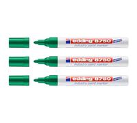 edding 8750 marcador de tinta opaca industrial - verde - 1 rotulador - punta redonda 2-4mm - rotulador superficies polvorientas, grasientas, neumáticos, metal, vidrio, madera - permanente, impermeable