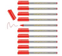 edding 88 - rotulador de punta fina - rojo - 10 rotuladores - punta redonda de 0,6 mm - rotulador fino de fibra para escribir, subrayar y dibujar con precisión - en la oficina, en casa y en la escuela