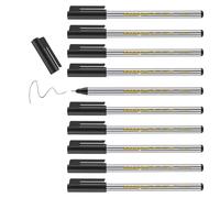 edding 89 - rotulador de punta fina - negro - 10 rotuladores - punta redonda extrafina 0,3 mm - para escribir, subrayar y dibujar con precisión - en la oficina, en casa y en la escuela