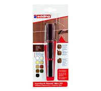 edding 8901 juego de cera reparadora de muebles - negro - para rellenar y reparar arañazos y agujeros en muebles y otras superficies de madera