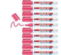 edding 95 marcador para cristal - rosa - 10 rotuladores borrable para vidrio - punta redondeada 1,5-3 mm - para escribir y marcar en ventanas y pizarras de cristal - borrado en seco