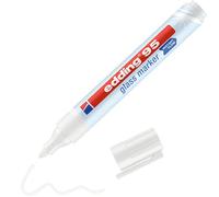 edding 95 marcador para cristal - blanco - 1 rotulador borrable para vidrio - punta redondeada 1,5-3 mm - para escribir y marcar en ventanas y pizarras de cristal - borrado en seco