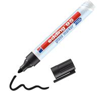 edding 95 marcador para cristal - negro - 1 rotulador borrable para vidrio - punta redondeada 1,5-3 mm - para escribir y marcar en ventanas y pizarras de cristal - borrado en seco