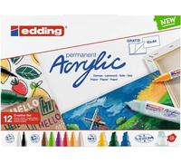 Edding acrylic negro, azul, verde, azul claro, verde claro, rosa, púr
