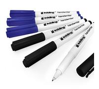 Edding Bolígrafo de escritura a mano, tinta negra y azul, 0,6 mm, paquete mixto de 6