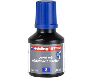 edding BT 30 tinta de recarga para marcador de pizarra blanca - azul - 30 ml - con sistema capilar, ideal para una recarga limpia y fácil de casi cualquier marcador de pizarra blanca edding