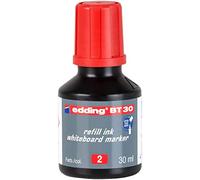 edding BT 30 tinta de recarga para marcador de pizarra blanca - rojo - 30 ml - con sistema capilar, ideal para una recarga limpia y fácil de casi cualquier marcador de pizarra blanca edding