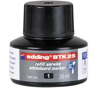 edding BTK 25 tinta de recarga para marcador de pizarra blanca - negro - 25 ml - con sistema de dosificador por goteo para una recarga rápida de casi cualquier marcador de pizarra blanca edding