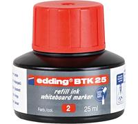edding BTK 25 tinta de recarga para marcador de pizarra blanca - rojo - 25 ml - con sistema de dosificador por goteo para una recarga rápida de casi cualquier marcador de pizarra blanca edding