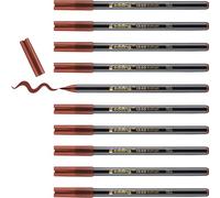 Edding e-1340 Punta de Fieltro Bolígrafos Paquete de 10 con Flexible Punta - Marron