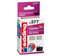 edding EDD-377 - Cartucho de Tinta Individual (23 ml, Alcance 765 páginas, sustituye a Canon PG-540XL), Color Negro