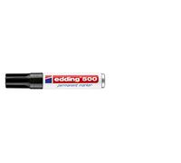 Edding EDD 500BLACK - Rotulador permanente (punta biselada, 2-7 mm, 6 unidades), color negro