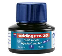 Tinta de recambio edding FTK 25 - azul - 25 ml - con sistema capilar ideal para rellenar de forma limpia y sin complicaciones casi todos los marcadores de rotafolio edding