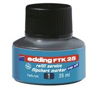 Tinta de recambio edding FTK 25 - negra - 25 ml - con sistema capilar, ideal para rellenar de forma limpia y sin complicaciones casi todos los rotuladores edding para flipchart