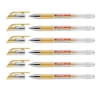 EDDING - Juego de 6 patines de tinta gel Grip 2185 oro punta 0,7 mm