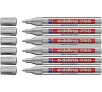 edding Rotulador Nº 750 – tinta opaca permanente, punta redonda 2–4 mm – Plata