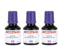 EDDING - Lote de 3 recambios de tinta 30 ml T25 para marcador permanente, color morado