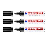 edding Rotulador permanente Nº 550 - punta redonda 3-4 mm, resistente al agua, secado rápido - Negro