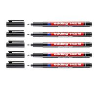 Edding - Lote de 5 rotuladores permanentes (142 m), color negro