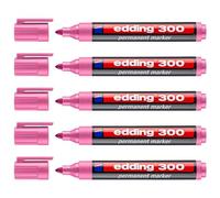 EDDING - Lote de 5 rotuladores permanentes, 300, punta redonda, rosa, 1,5-3 mm, 5 unidades