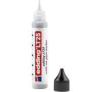 edding LT 25 - Tinta de recambio para marcadores de pintura, color plateado, 25 ml, con dispensador de gotas para rellenar rápidamente la mayoría de bolígrafos de pintura, juego de reabastecimiento
