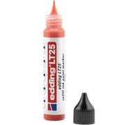 edding LT 25 - Tinta de recambio para marcadores de pintura, color rojo, 25 ml, con dispensador de gotas para rellenar rápidamente la mayoría de bolígrafos de pintura, juego de reabastecimiento