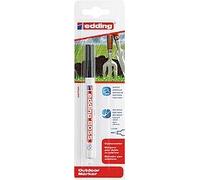 edding 8055 marcador permanente para exteriores - negro - 1 rotulador - punta redonda 1-2 mm - duradero, impermeable - bolígrafo uso exterior - marca permanentemente objetos, cubos de basura, juguetes