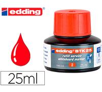 Edding Marker Ink Pizarra Blanca Btk-25 Color Rojo Bote 25 Ml - EDDING
