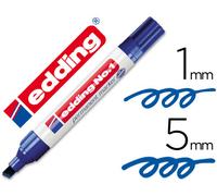 Edding Marker Marcador Permanente 1 Azul - Punta Biselada 5mm