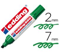 Edding Marker Marcador Permanente 500 Verde - Punta Biselada 7 mm