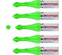 edding Marxman 8870 - Rotulador en espray para agujeros de perforación (5 unidades, color verde neón, para marcar agujeros de perforación de hasta 50 mm de profundidad), color tiza fluorescente