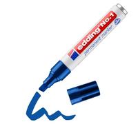 edding No. 1 marcador permanente - azul - 1 rotulador - punta biselada 1-5 mm - resistente al agua, al roce, secado rápido - multiuso, de bolsillo - para cartón, plástico, madera, metal, vidrio