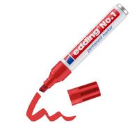edding No. 1 marcador permanente - rojo - 1 rotulador - punta biselada 1-5 mm - resistente al agua, al roce, secado rápido - multiuso, de bolsillo - para cartón, plástico, madera, metal, vidrio