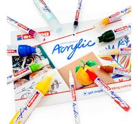 Edding Permanente Acrílico Rotuladores de Pintura - Creativo Set Pack 12+ A4 Pad